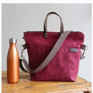 Stitch & Rivet Waxed Canvas crossbody zipper tote